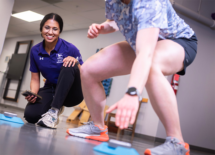 A Western University student exercising.