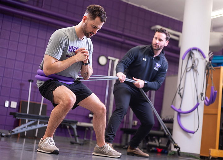A Western University student exercising.